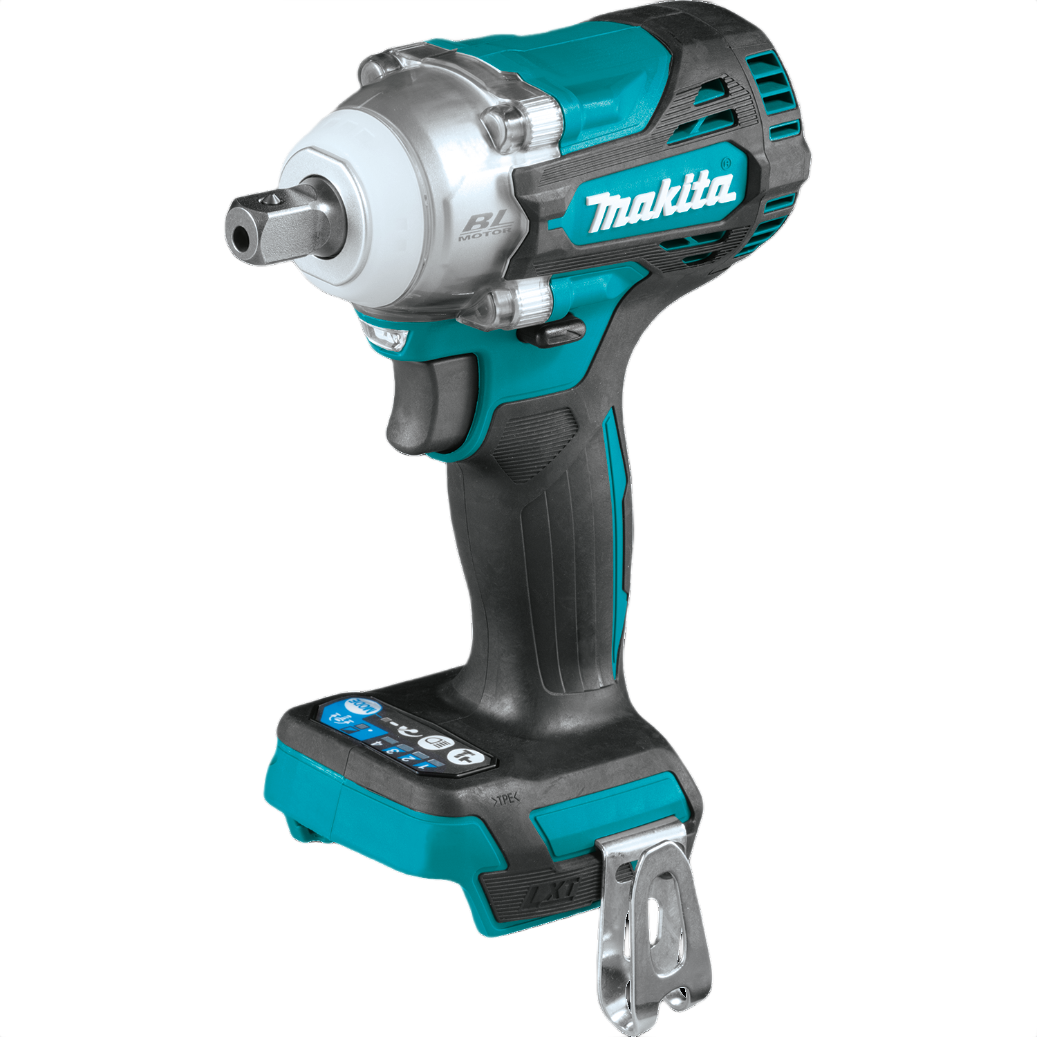 Cordless teal and black impact wrench with square drive and ergonomic grip for home improvement tasks