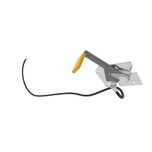 Throttle control push-pull cable with metal lever and yellow handle for John Deere parts under $100 and tools collections