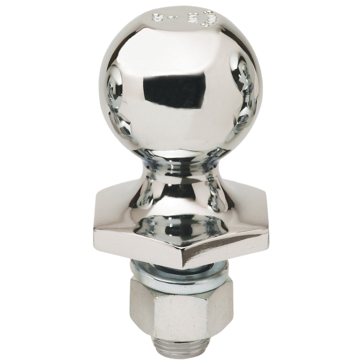Polished steel hitch ball with hex nut and bolt for trailers and towing accessories under $50 collection