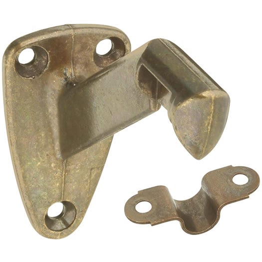 Antique brass zinc handrail bracket with steel strap for secure wall mounting in home improvement projects
