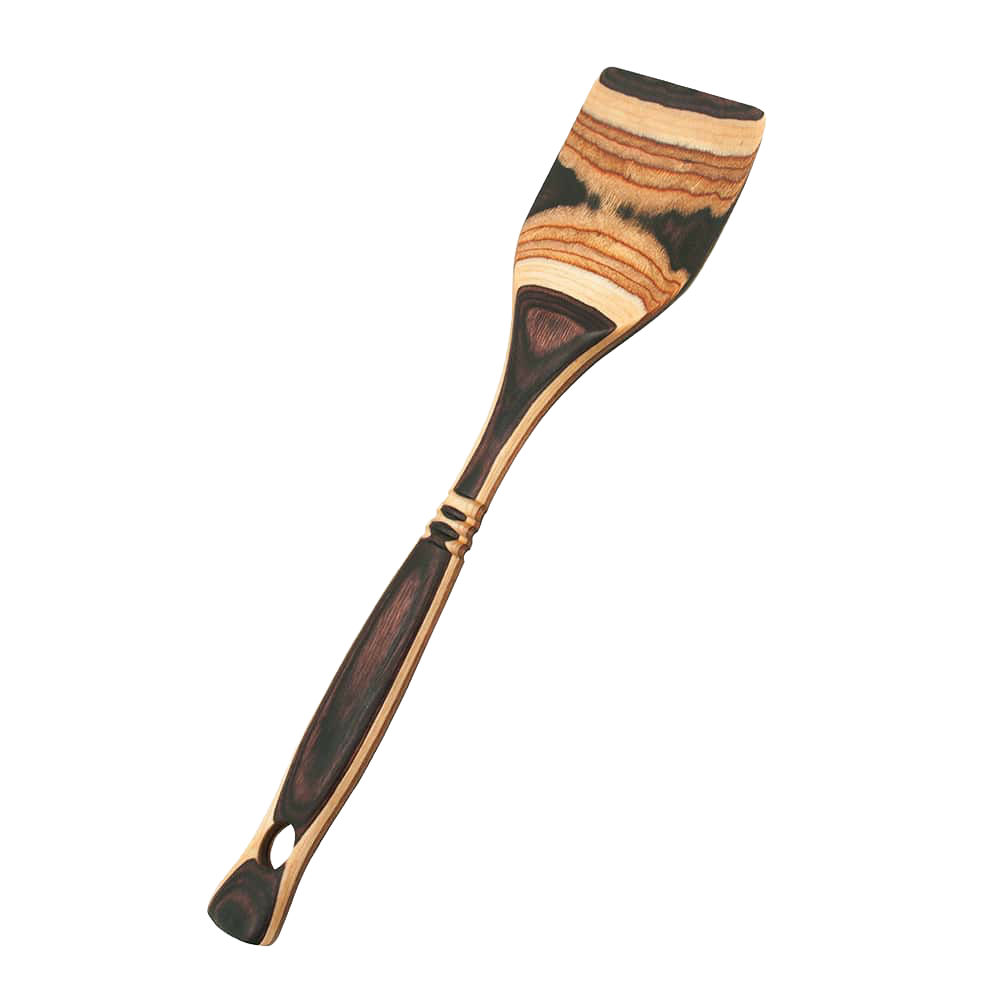 12-inch bamboo pakkawood spatula with natural and dark layered wood tones for kitchenware and cooking utensils under $50 collections