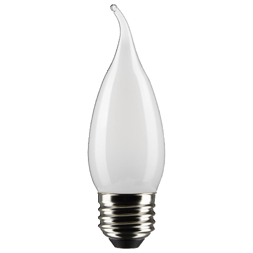 White flame-shaped LED light bulb with medium screw base for lighting and home improvement collections