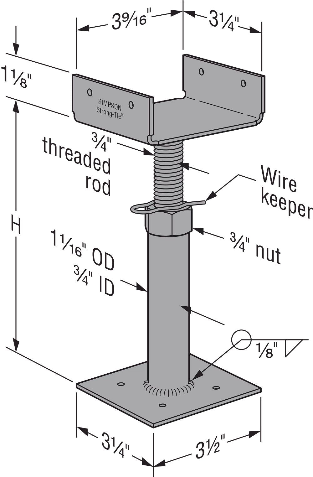 Simpson Strong-Tie Simpson J57 Floor Beam Lev. 5"-7"
