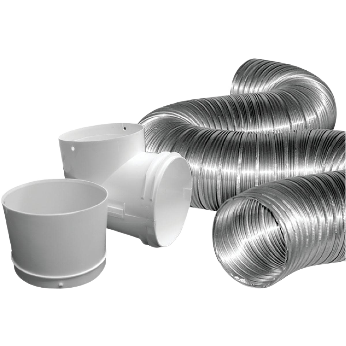 Semi-rigid aluminum dryer hose kit with plastic connectors for appliance parts and home improvement use under $50 collection