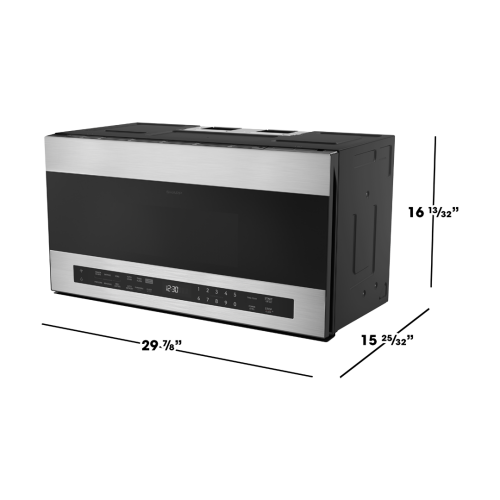 1.7 cubic foot smart over-the-range microwave with stainless steel and black glass in Microwaves collection