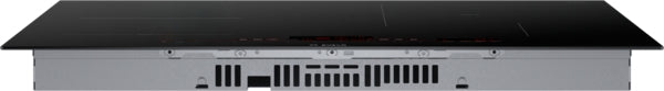 Black benchmark induction cooktop with four cooking zones and digital controls, part of Bosch kitchen appliances at Hartville Hardware