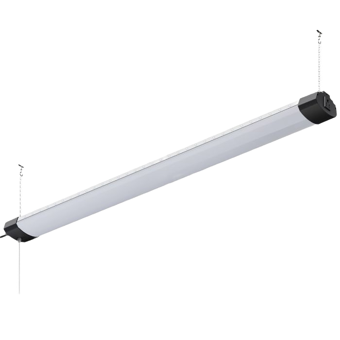 Suspended LED shop light fixture with high lumen output for workshop and utility room lighting in electrical collections under $100