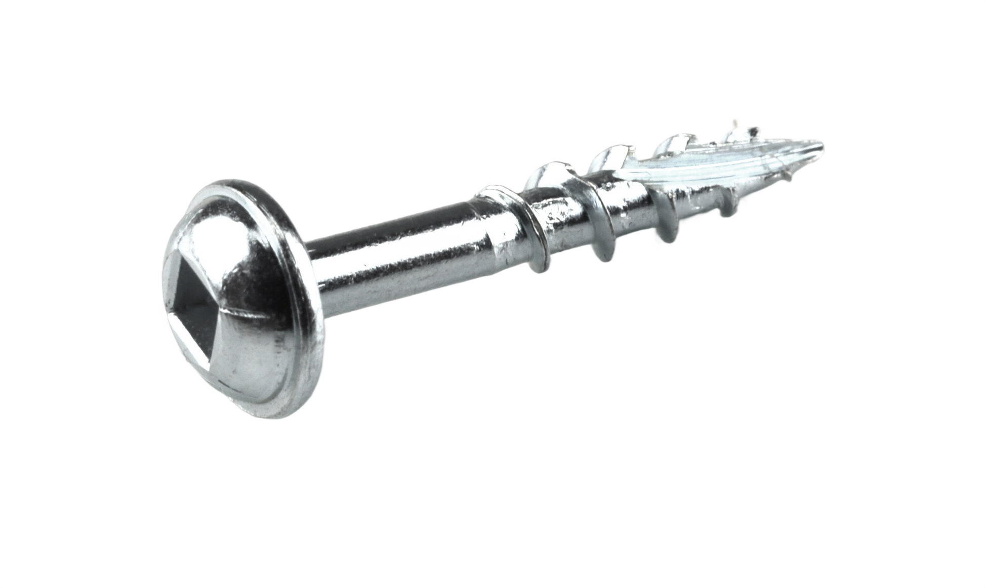 Single zinc-plated coarse thread screw with hex washer head for woodworking tools and home improvement projects