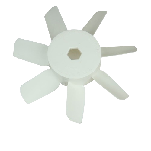 White plastic cooling fan blade with eight blades for automotive and mechanic tools in John Deere parts collection