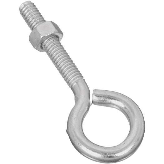 Zinc-plated 5/16-inch eye bolt with hex nut, threaded fastener for hardware and home improvement use