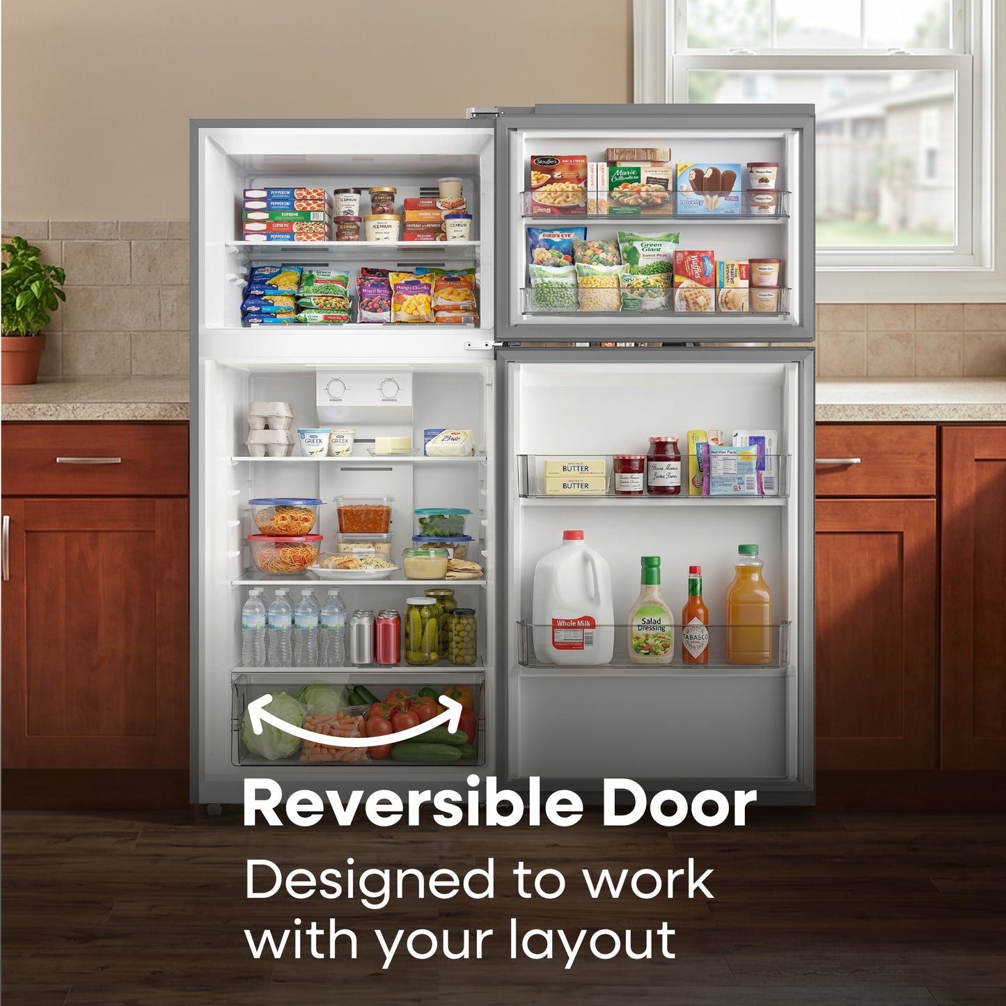 Element Electronics 14.2 cu. ft. Top Freezer Refrigerator - Stainless Steel, ENERGY STAR (ERT14CSCS)