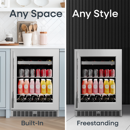 Cellara by Element 24 in., 7 Bottle and 115 Can Single Zone Wine and Beverage Cooler - EBS24BES
