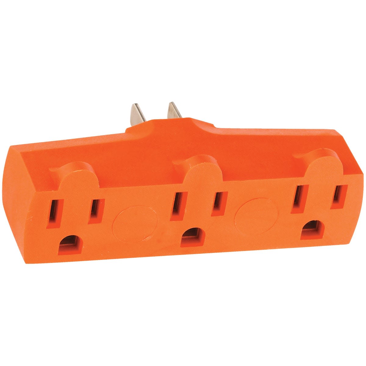 Orange heavy-duty 3-outlet power tap with grounded plug for tools and home improvement use