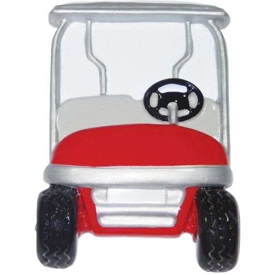 Red golf cart ornament with silver roof and black steering wheel for Christmas Ornaments & Tree Decorations under $50 collection