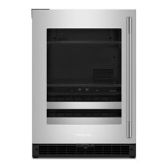 4.8 Cu. Ft. 24-Inch Beverage Center with Left Door Swing and 14-Wine Bottle Capacity with Metal-Front Racks in Stainless Steel