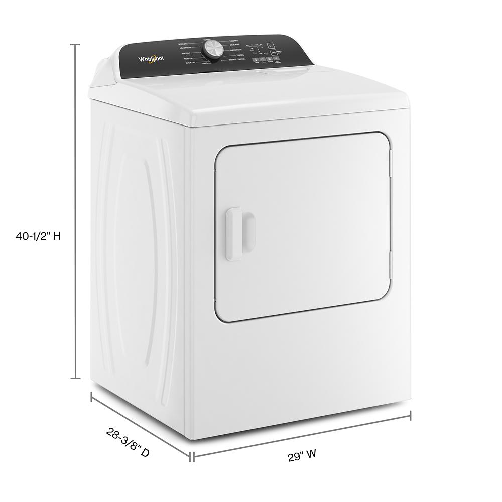 White freestanding electric dryer with moisture sensing and control dial in home appliances and dryers collection