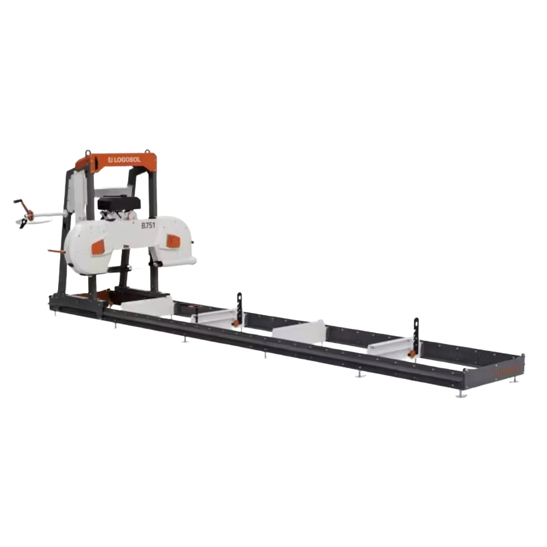 Portable logosol band sawmill with 13HP gas engine and pull start for home improvement and woodworking tasks