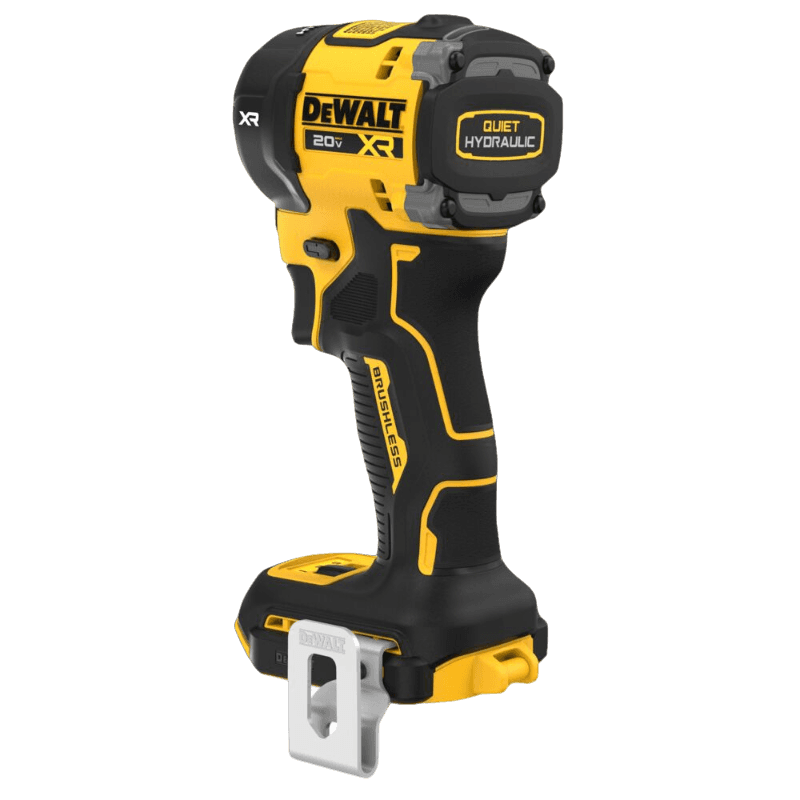 Yellow and black brushless 20V cordless hydraulic impact driver designed for efficient home improvement tasks