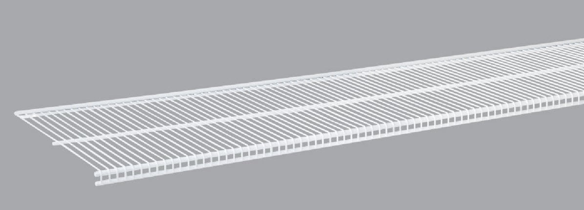 White ventilated closet shelf with slim profile for optimized storage in organization and closet accessories collections