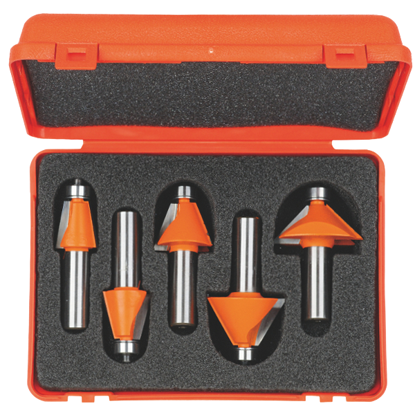 CMT Orange Tools 5-Pc Chamfer Set, 1/2" Shank