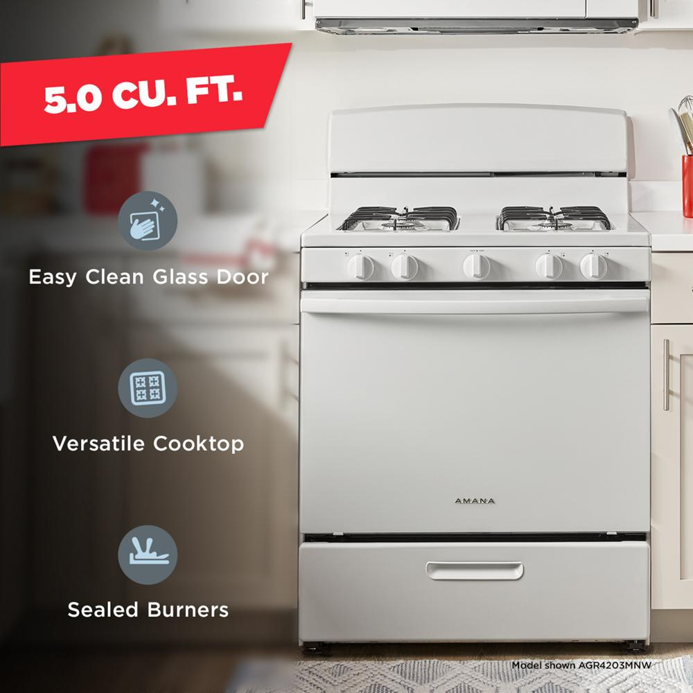 Amana® 30-inch Gas Range with Easy-Clean Glass Door