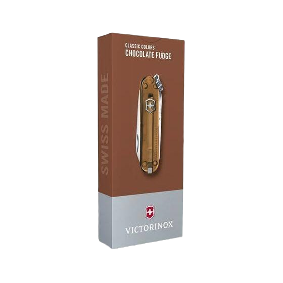 Compact transparent chocolate fudge Swiss Army multi-tool pocket knife for cutting and woodworking under $50