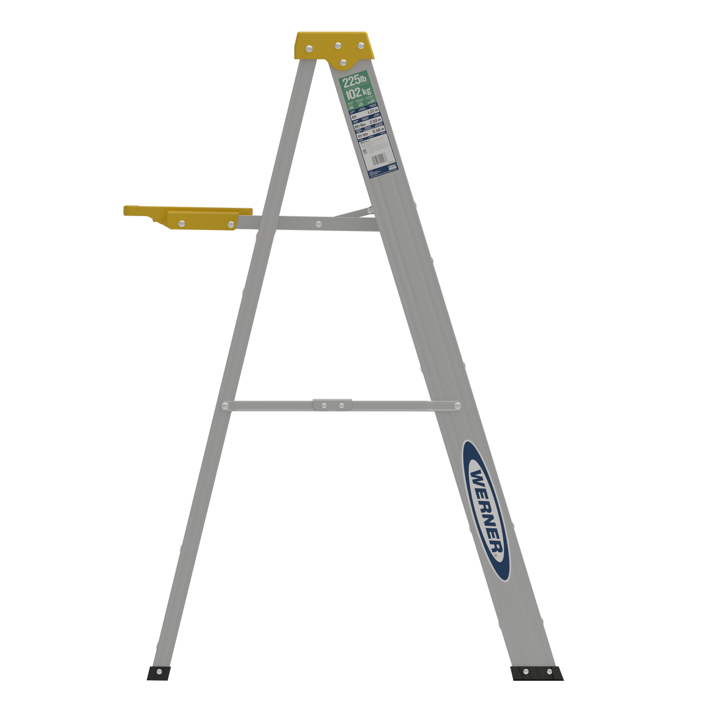 Werner 6 ft. Aluminum Type II Step Ladder, 225 Lb. Capacity