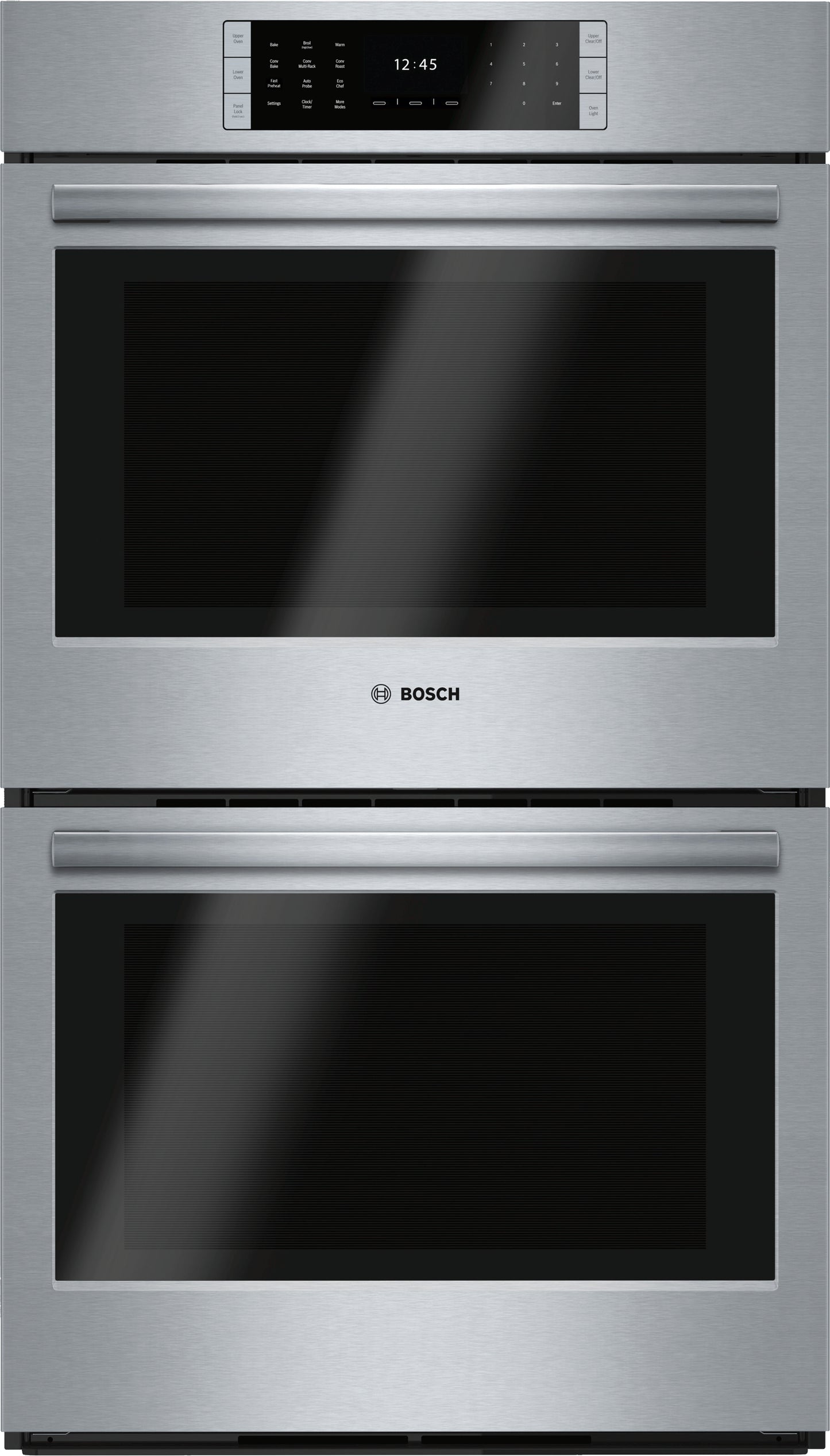 Stainless steel Bosch double wall oven with digital TFT touch controls from Wall Ovens and Kitchen & Kitchenware collections