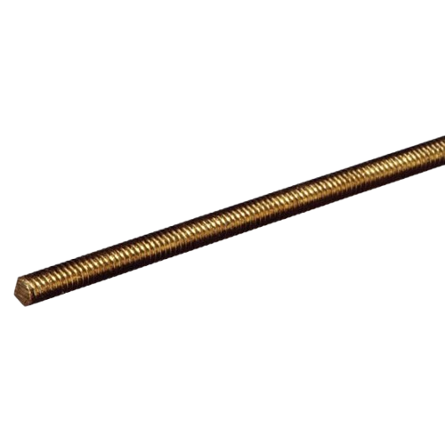 Brass threaded rod with uniform threading, a versatile hardware fastener for home improvement and tool projects under $50.
