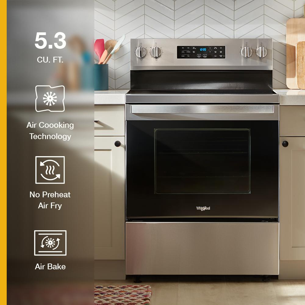 30-inch Energy Star Electric Range with Air Cooking Technology, No Preheat Air Fry and Air Baking and Self Clean