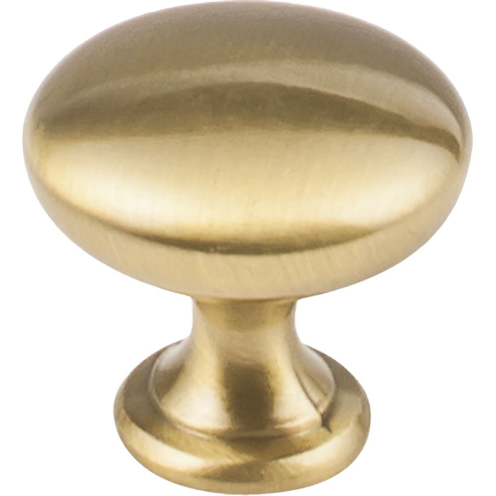 Oval satin brass cabinet knob for furniture and hardware in home improvement and accessories collections
