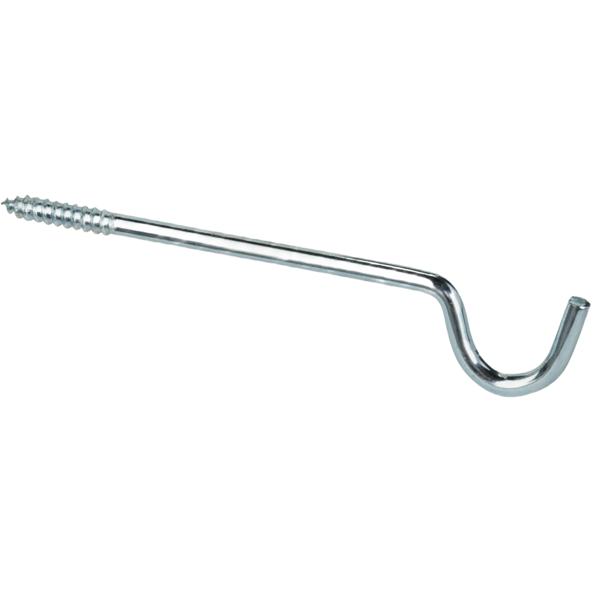 Metal curtain rod support hook with threaded end for secure wall installation in home improvement projects