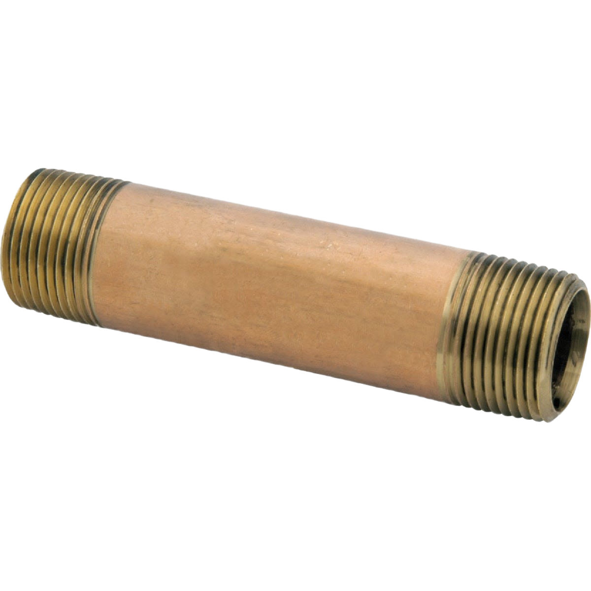 Red brass close nipple pipe fitting with threaded ends for plumbing in Pipes & Fittings and Home Improvement collections