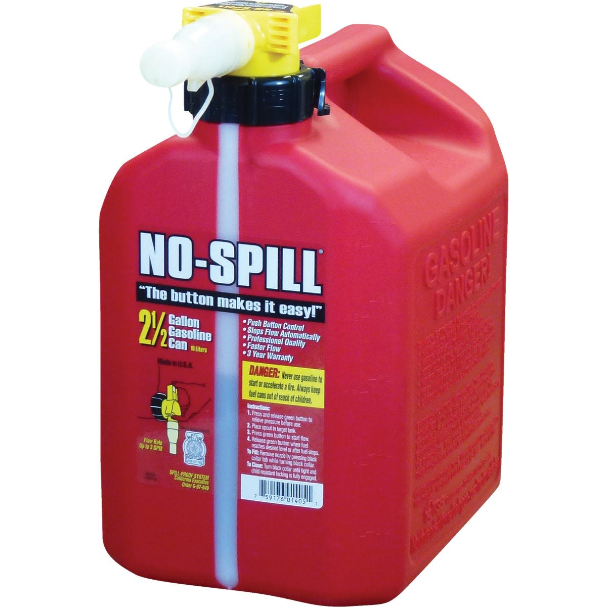 Red no-spill fuel container with self-sealing nozzle for automotive tools and car accessories collections under $50