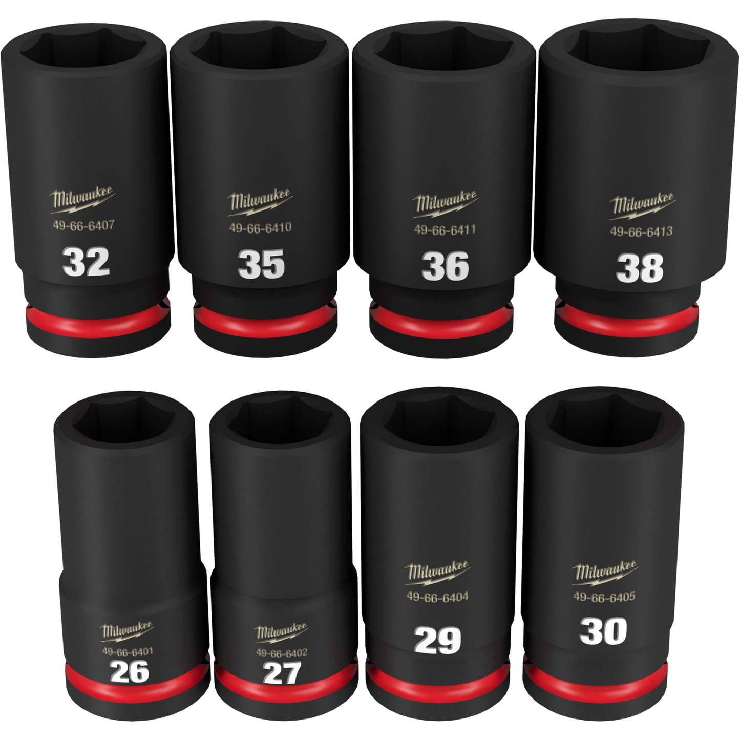 Milwaukee 8PC SHOCKWAVE™ Impact Duty 3/4" Drive Metric Deep 6 Point Socket Set