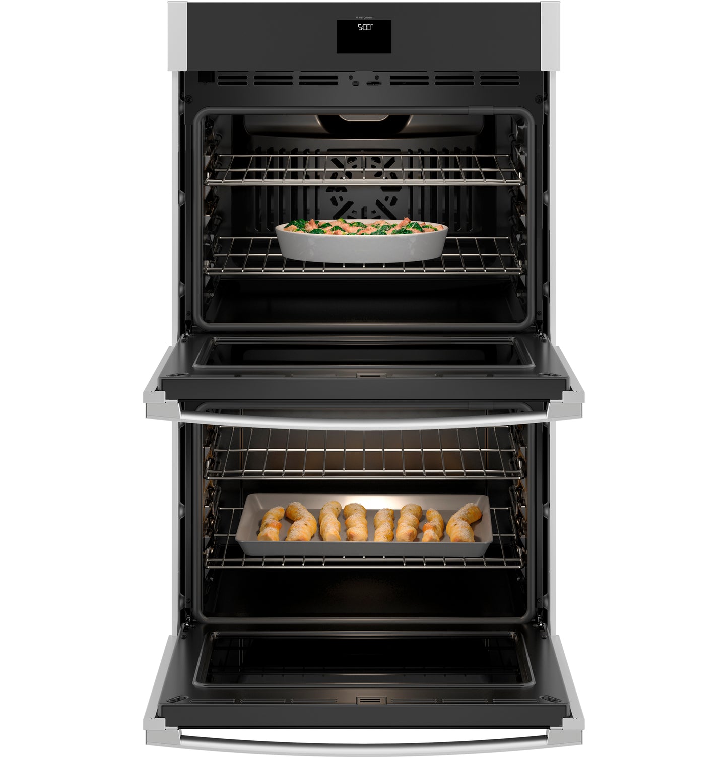 GE® 30" Smart Built-In Self-Clean Convection Double Wall Oven with No Preheat Air Fry