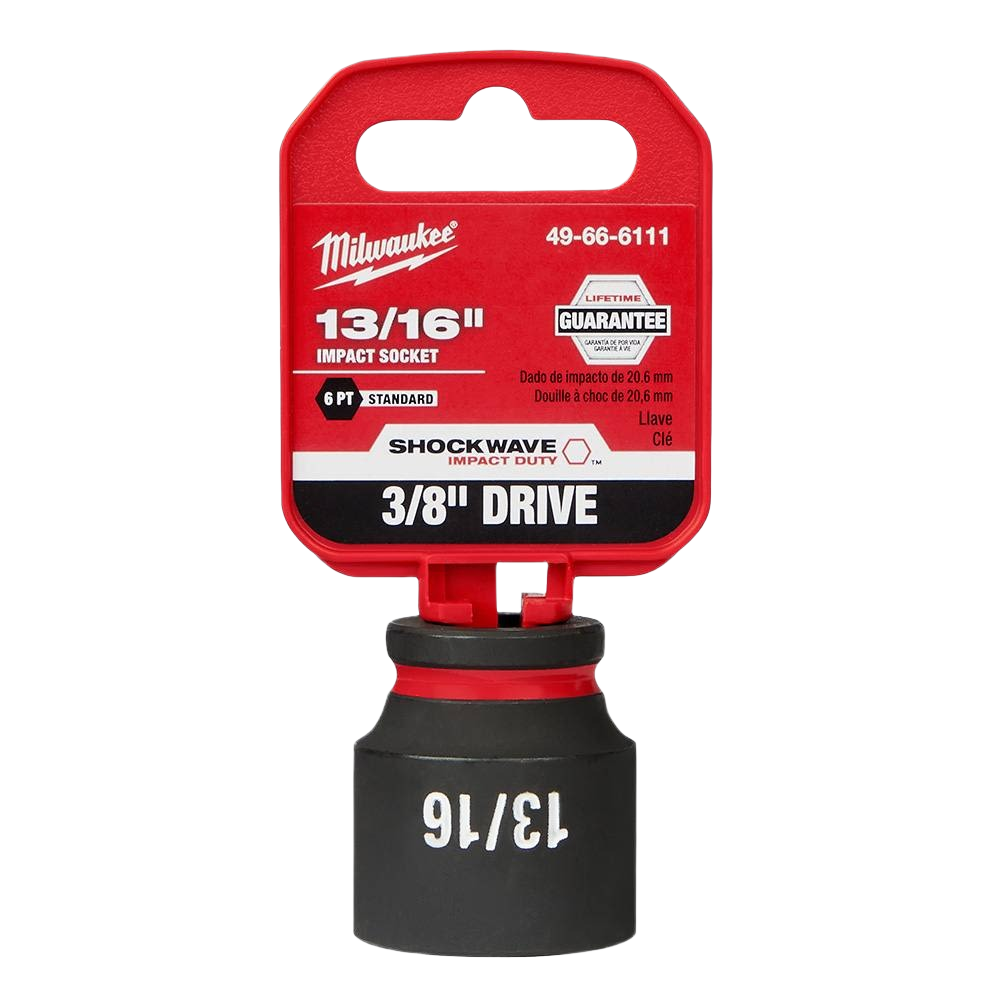 Milwaukee 3/8" drive 13/16" 6-point impact socket for heavy-duty hand tool and home improvement use