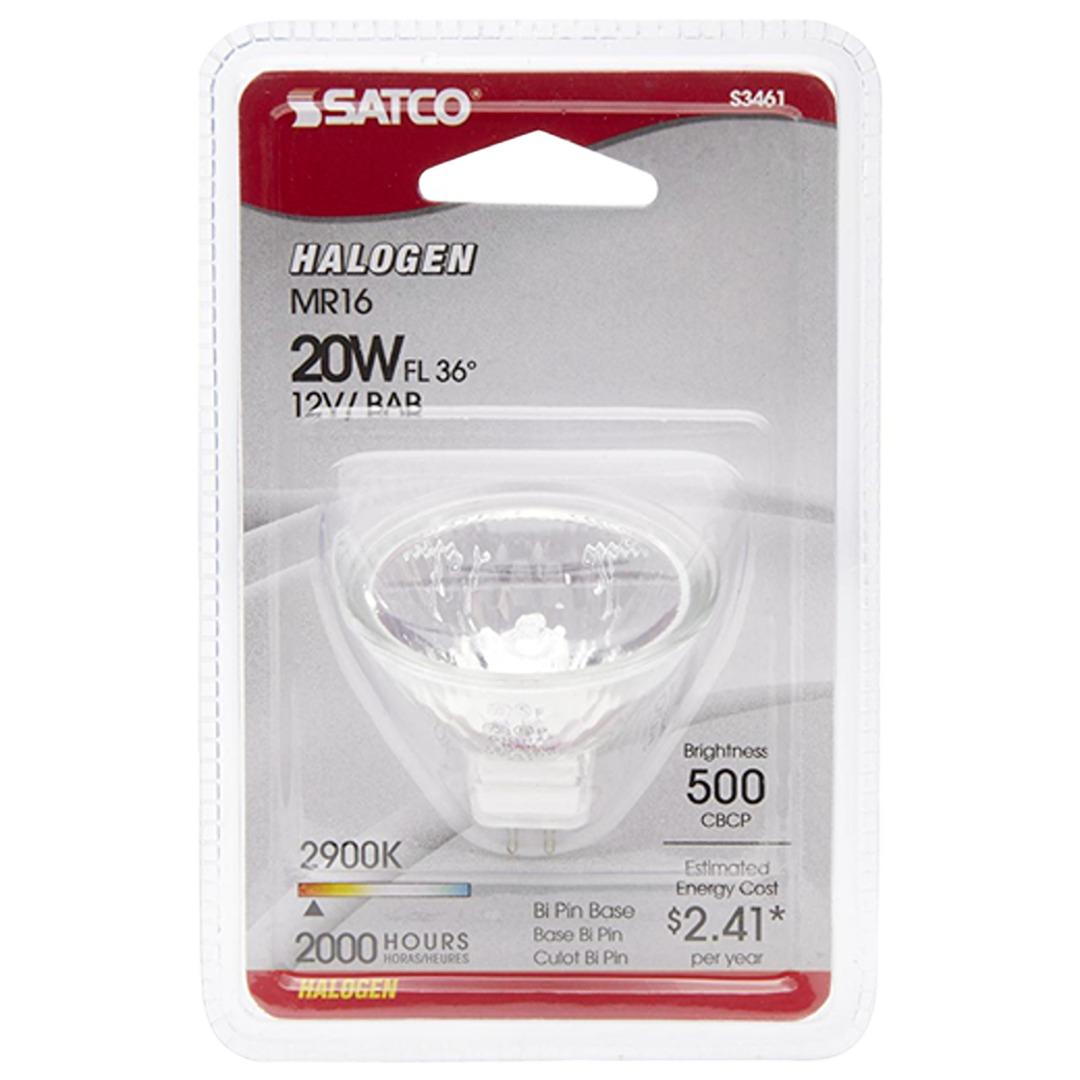 Satco 20 watt MR16 halogen bulb with bi-pin base for lighting and electrical use in home improvement projects under $50