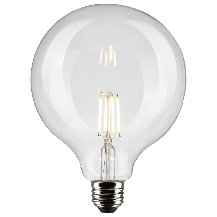 Clear G40 LED bulb with soft white light and medium base for energy-efficient lighting and home improvement projects
