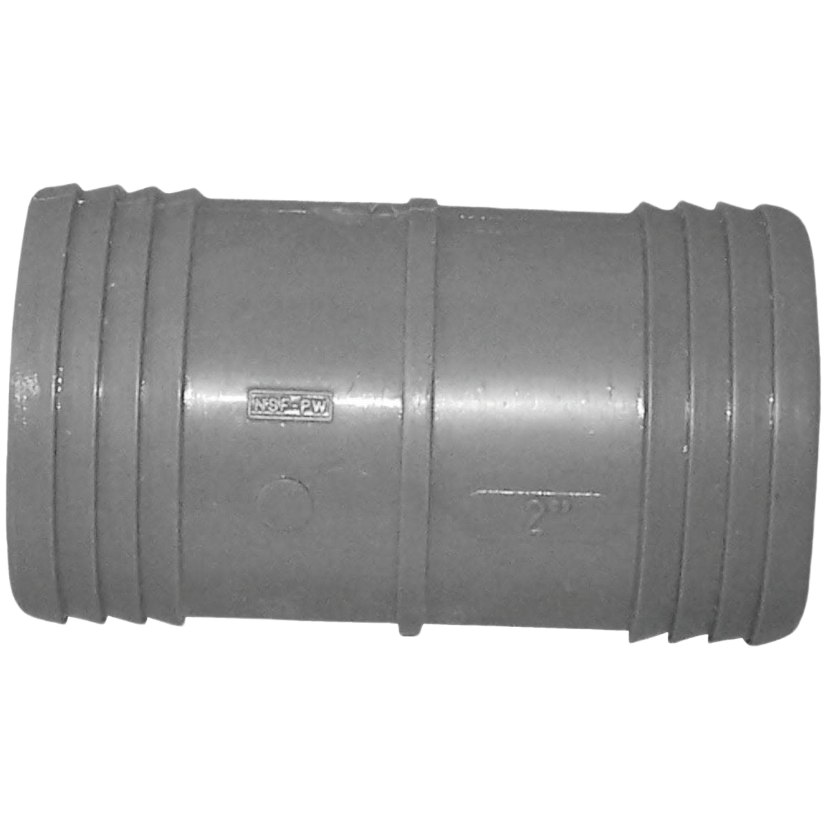 Gray polypropylene 2-inch insert coupling for polyethylene pipes in plumbing and pipes & fittings under $50 collection