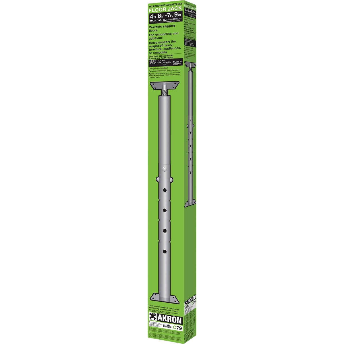 Adjustable steel floor jack for temporary support in home improvement and remodeling projects under $100 collection
