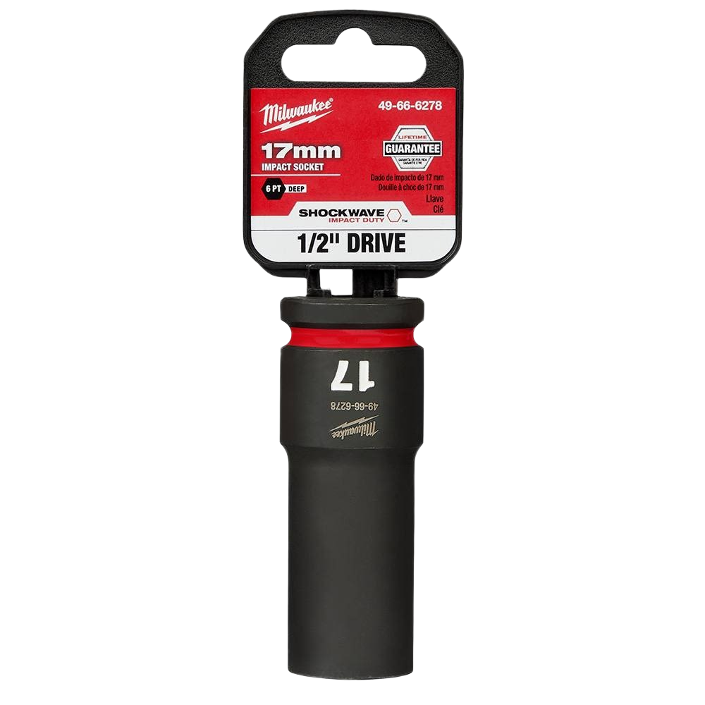 Milwaukee impact duty 17mm deep 6 point socket with 1/2 inch drive for sockets and hand tools collections