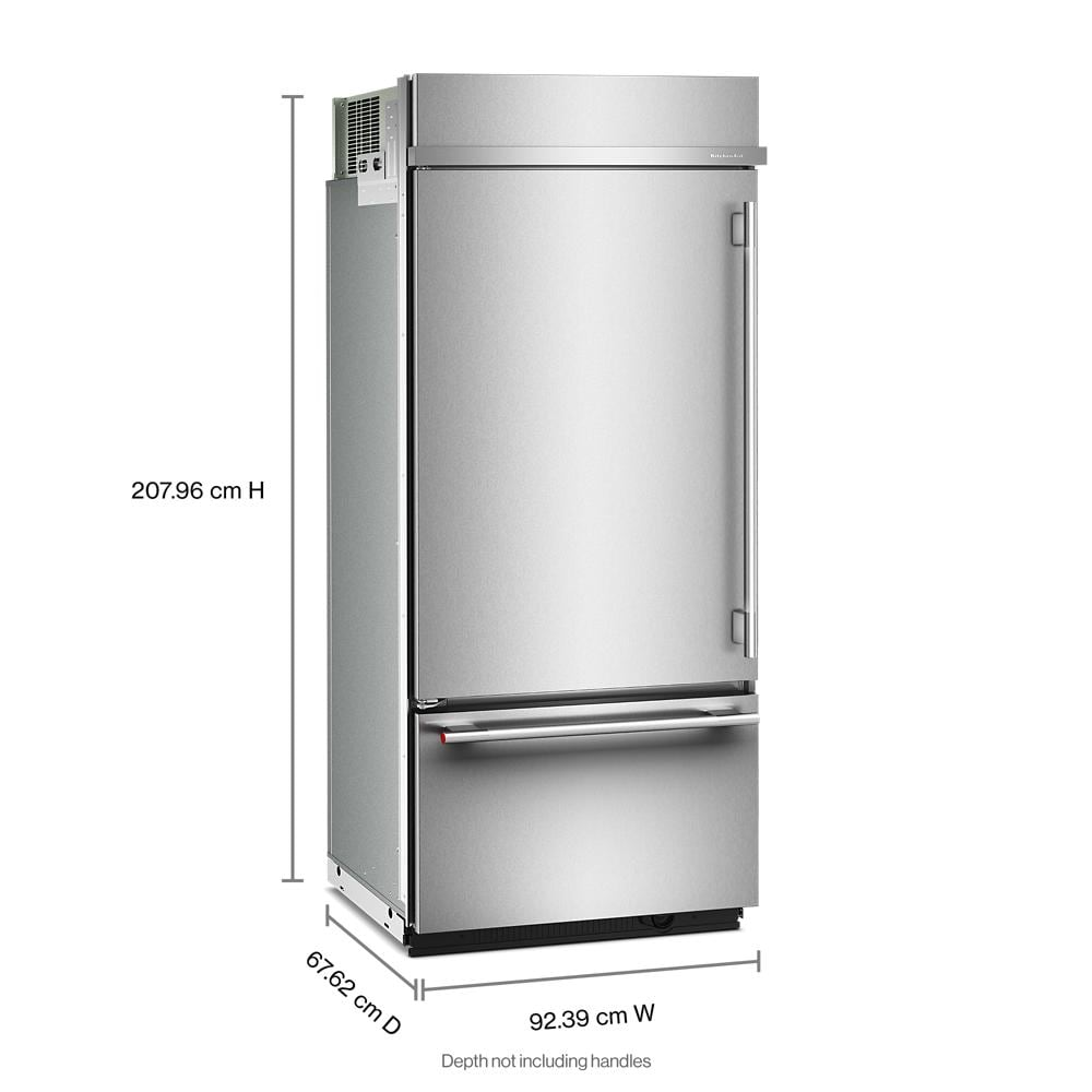 20.8 Cu. Ft. 36-Inch Built-In Bottom Mount Refrigerator with Left Door Swing and Signature Platinum Interior in PrintShield® Stainless Steel