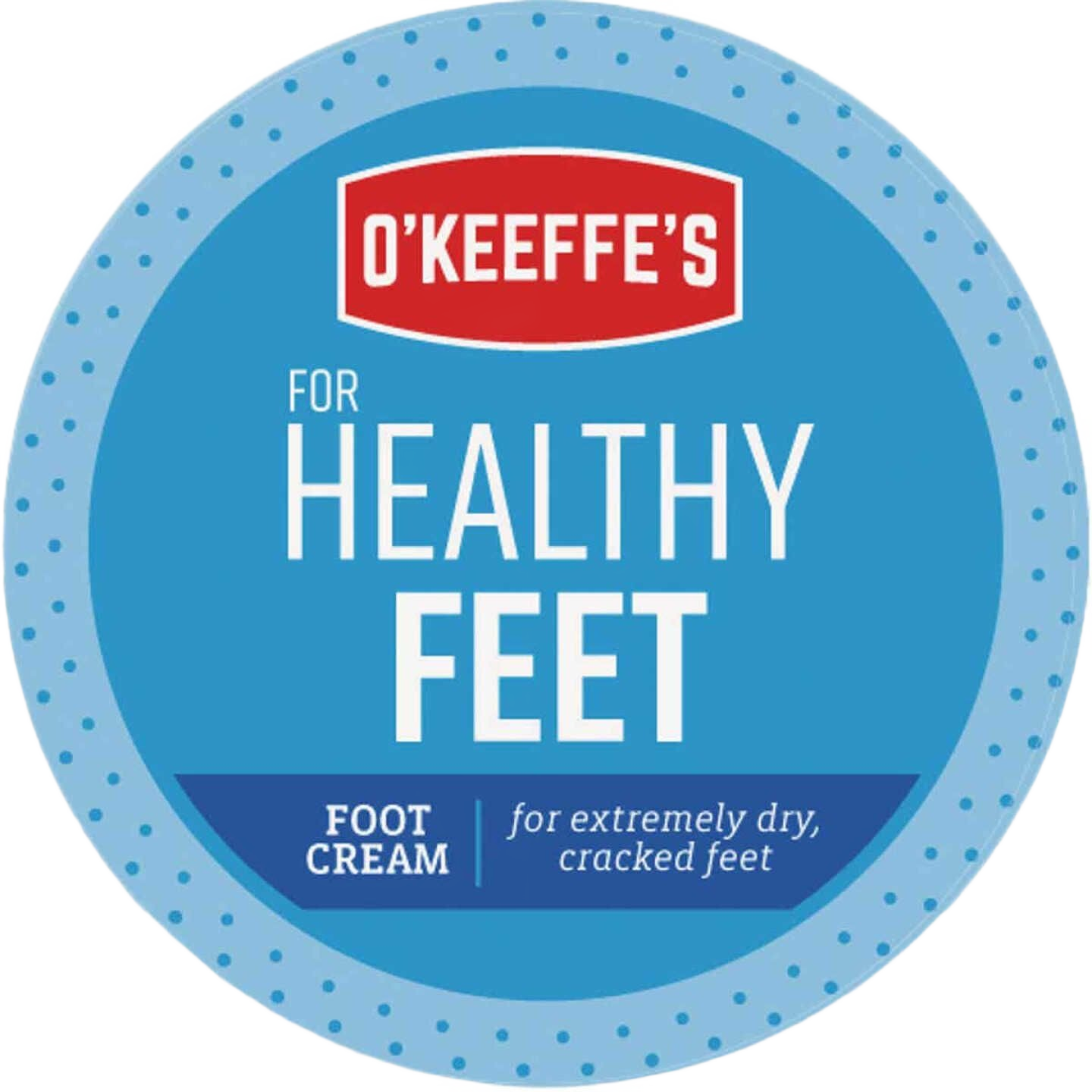 Blue lid of O'Keeffe's foot cream jar for extremely dry, cracked feet in Health & Beauty and Skin Care collections