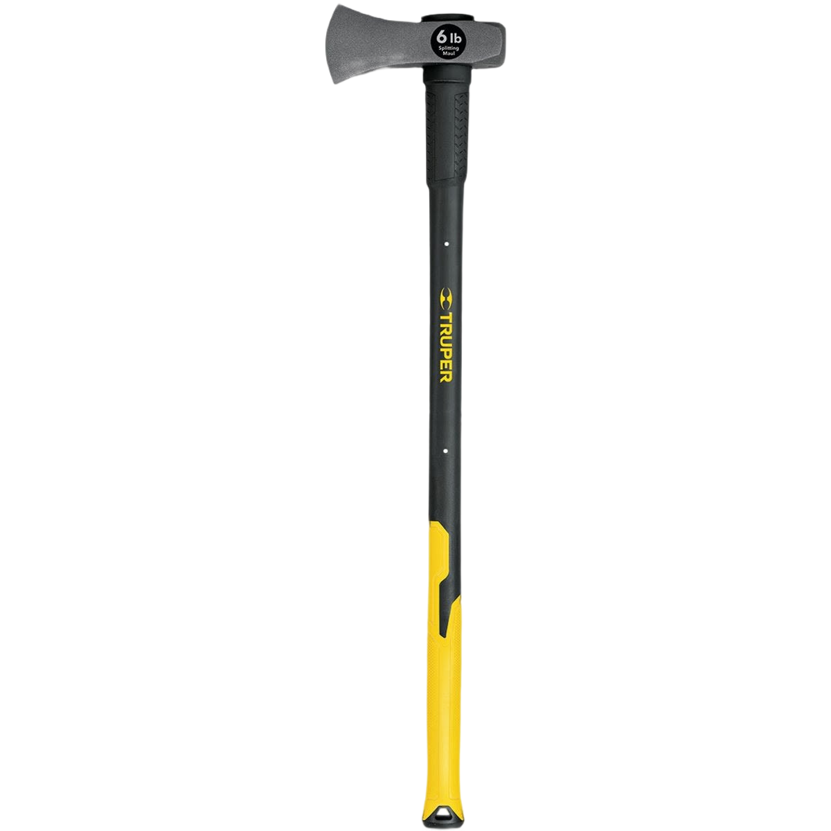 6 lb maul with durable fiberglass handle in black and yellow for heavy-duty splitting tasks in home improvement projects