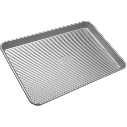 Half sheet pan with ribbed surface for even baking, part of kitchenware and bakeware collections under $100