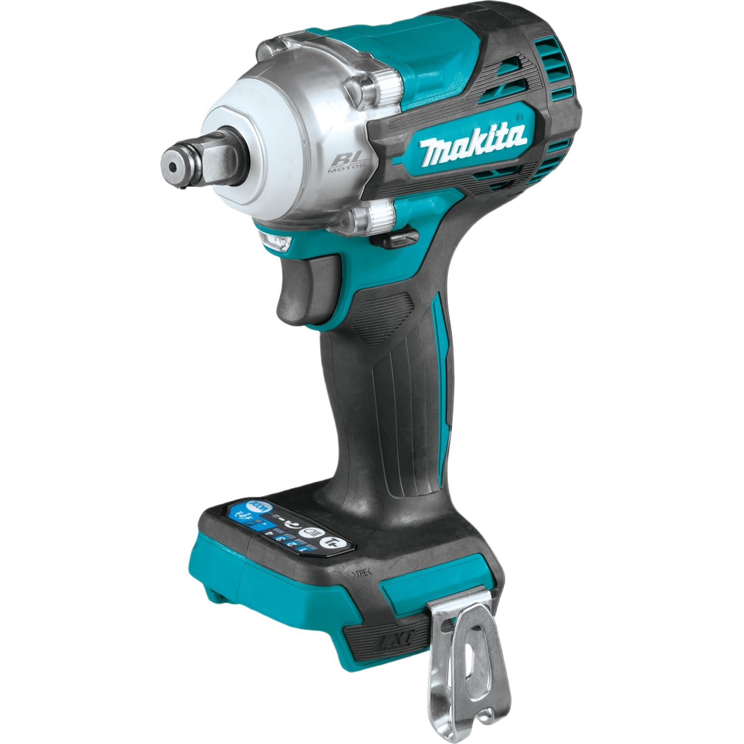 Cordless Makita 18V power impact wrench in teal and black for home improvement and tool projects