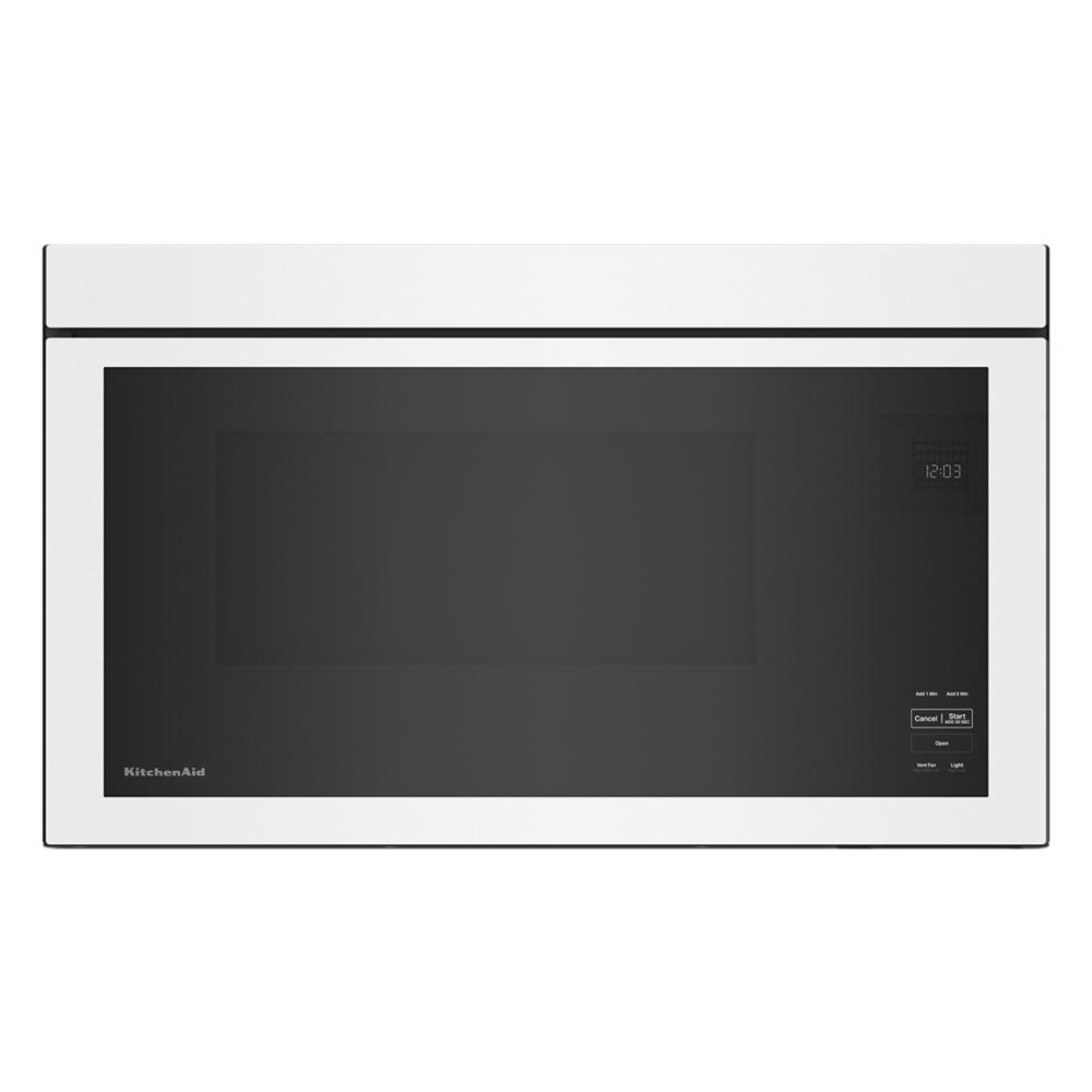 White KitchenAid over-the-range microwave with flush built-in design from built-in and over the range microwaves collection