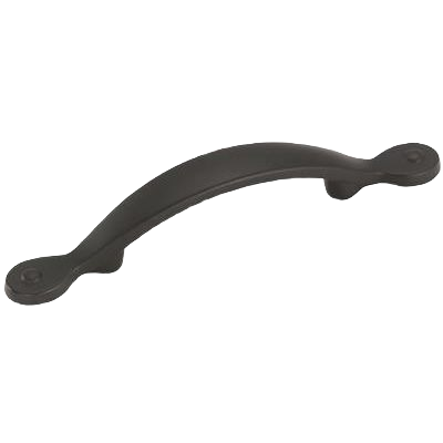 Matte black 3-inch center-to-center cabinet pull for hardware and furniture accessories in home improvement collections