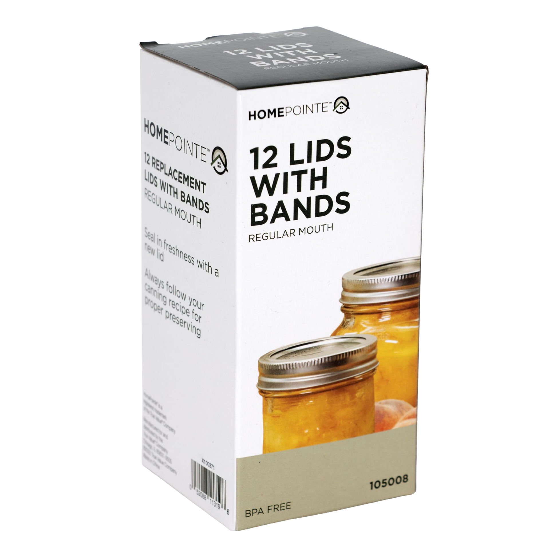 Box of 12 silver-tone regular-mouth lids and bands for preserving jars in kitchenware under $50 collection